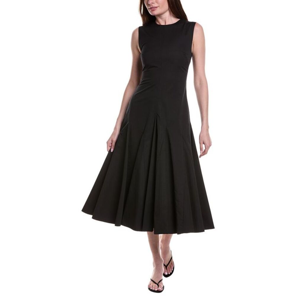 Fforme Womens Colette Flared Godet Dress, Black